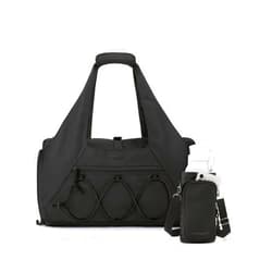 BAGSMART Gym Bag for Women, Lightweight Duffel with Shoe Compartment, Tote Bag with Wet Pocket for Yoga Travel, Black
