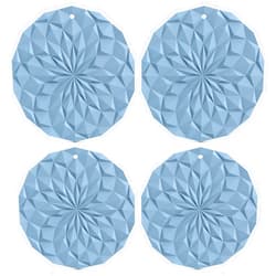 ME.FAN Silicone Trivet Mats - 4 Pack Pot Holders - 7.4'' Thickened Hot Pads for Hot pots, Pans and Dishes, Heat Resistant Silicone Trivet for Table and Counter Top Ether