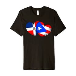 Amb Puerto Rican Dominican Flag Hispanic Heritage Dominirican Puerto Rico And Dominican Republic Flag Pride Premium T-Shirt