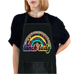 WZMPA Lunch Lady Apron With Pockets School Lunch Lady Appreciation Gift School Cook Adjustable Apron For Cafeteria Worker