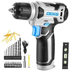 DEKOPRO 8V Cordless Drill, Drill Set with 3/8