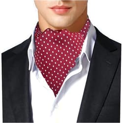 Remo Sartori Made in Italy Men's Polka Dots Pattern Self Cravat Ascot Tie, Silk