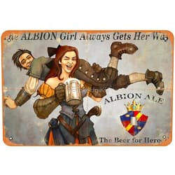 NIUMOWANG Metal Sign - Fable 3 Propaganda Poster - The Albion Girl Always gets her Way Tin Poster 12 X 8 Inches