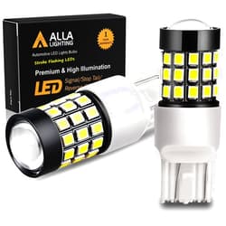 Alla Lighting Upgraded T20 7440 7443 Strobe LED Brake Stop or Back-up Reverse Lights Bulbs, 6000K Xenon White, 7441 W21W 7440LL 7443LL Flashing Lamps Replacement