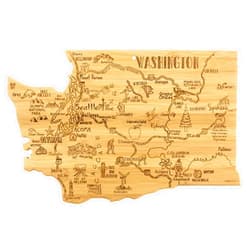 Totally Bamboo Destination Washington State Shaped Cutting Board, Charcuterie and Cheese Serving Board – Washington Gift for Home Décor or Everyday Kitchen Use