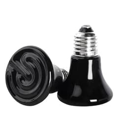 KIMROO 50W Mini Reptile Heat Lamp Bulb(2 Pack) E26/E27 Base,AC110V,Pet Infrared Ceramic Heat Emitter, or Reptile Like Lizard,Tortoise,Brooder Coop, Aquarium,Snake,No Light,Black (50W)