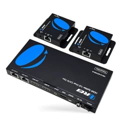 OREI 1x2 HDMI Over Ethernet Extender Splitter Over CAT6/7 Ethernet Cable Up to 165 ft - 1 in 2 Out, 1080P, PoC, IR Control, EDID, HDMI Loop Out (HD12-EX165-K)