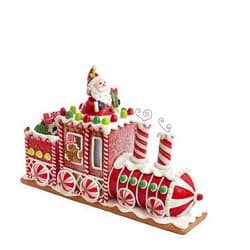 Kurt S. Adler Kurt Adler 7.5-Inch Battery-Operated Gingerbread Junction LED Train Table Piece