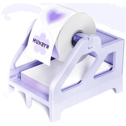 MUNBYN Label Holder for Rolls and Fan-Fold Labels, Thermal Sticker Roll Holder for Desktop Thermal Printer Shipping Supplies Industrial Paper, Purple