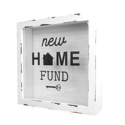 FONHERILI Honeymoon Fund Box Piggy Bank Shadow Box for Wedding Reception Party Bridal Shower Children Gift (White, New Home Fund)