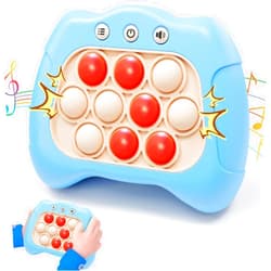 Aolgen Quick Push Game，Pop Game Fidget Toys, Fast Push Bubble Game, Handheld Puzzle Game Sensory Toys ，Light Up Push Pop Game for Kids 3-12 Girls and Boys Teens Adults Decompression (Light Blue)
