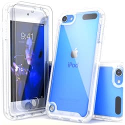 IDYStar Compatible with iPod Touch 7th Generation Case, 2 in 1 Shockproof iPod Case with Screen Protectors, Hybrid Slim Fit Protection Shock Resistant Cover for iPod Touch 5/6/7th Generation, Clear