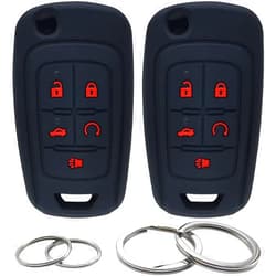 GFDesign 2 Pcs Silicone 5 Buttons Key Fob Cover Remote Case Keyless Protector Compatible with Chevrolet Chevy Malibu Camaro Cruze Limited Equinox Impala Limited Sonic Malibu Limited OHT01060512