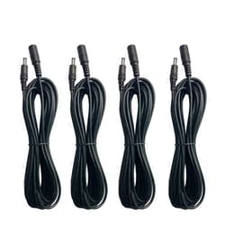 Joasung Power Extension Cord, 4Pack 10ft DC 12V Power Supply Adapter Extension Cable 2.1mm × 5.5mm Plug for IP Security Cameras, LED Lights Strip, Baby Monitor, DVR, NVR, Router