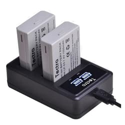 Tectra 2-Pack LP-E5 Battery and LED USB Dual Charger Compatible with Canon EOS Rebel XS, Rebel T1i, Rebel XSi, 1000D, 500D, 450D, Kiss X3, Kiss X2, Kiss F