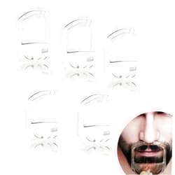 Jorzer 5PCS Transparent Beard Shaper Styling Tool Different Sizes Facial Hair Trimming Guide Grooming Shaper Hair Lineup Tool For Man,Beauty