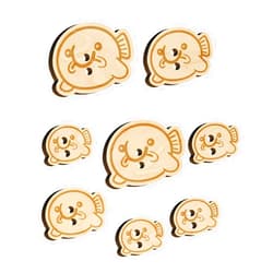 Sniggle Sloth Kawaii Sad Blobfish Wood Buttons for Sewing Knitting Crochet DIY Craft - Large 1.25 Inch (5pcs)