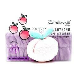 The Crème Shop 3D Teddy Headband, Spa Headband, Headband for Washing Face, Skincare Headbands, Headbands for Women (Peach Please)