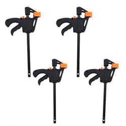 Auto-plaza 4 Pcs F Clamp Clip Bar Grip Quick Ratchet Release Squeeze Clamps Tools for Woodworking Set
