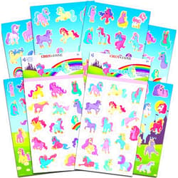 Unique Crenstone Unicorn Stickers Party Supplies Pack -- Over 120 Unicorns Stickers and Licensed Stickers (8 Party Favors Sheets)