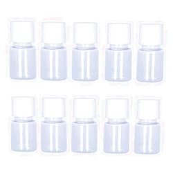 Duehut 10PCS 5ml Plastic Bottles Lab Cylindrical Chemical Reagent Bottle Lab Wide Mouth Small Plastic Water Bottles Reagent Bottle Liquid Bottle Solid Powder Bottle for Food Store White