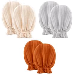 Pro Goleem Muslin Baby Mittens for Newborn, 100% Cotton No Scratch Soft Breathable Gloves for Boys and Girls 0-6 months