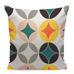 WONDERTIFY Pillow Cover Modern Mid Century Circles Repeat Pattern - Soft Linen Pillow Case for Decorative Bedroom/Livingroom/Sofa/Farm House,Couch Pillow Cushion Covers 18x18 Inch 45x45 cm