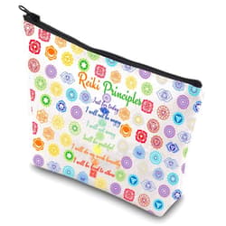 G2TUP Reiki Master Yoga Teacher Makeup Bag Just for Today Inspirational Spiritual Gifts Reiki Chakra Healing Zipper (Re Principles New)