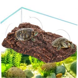 ZENFUN Turtle Basking Platform, Fish Tank Aquarium Tortoise Climbing Platform with 3 Suction Cups, Baby Tortoise Resting Terrace, Climbing Ramp Shale Reptiles Dock for Terrapins, Frogs