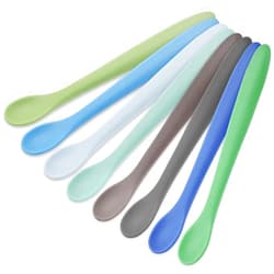 LOVEINUSA 8PCS Silicone Feeding Spoons, Baby Spoons Silicone Baby Utensils Training Spoons Infant Spoons for First Stage Baby and Parents