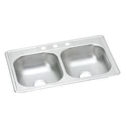 Elkay Dayton D233223 Equal Double Bowl Top Mount Stainless Steel Sink
