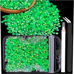 BELLEBOOST 4000pcs 4mm Resin Rhinestones Bulk, Dark Green AB Flatback Round Jelly Rhinestones Bedazzling Non Hotfix Crystal Gems Large Quantity Wholesale for DIY Crafts Clothes Tumblers Face Makeup Manicure