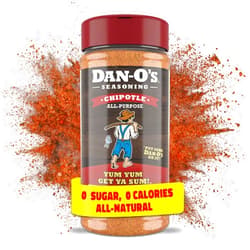Dan-O's Chipotle Seasoning, 8.9 oz Bottle, All Purpose Seasoning for Chicken Wings, Pork, Brisket, Tacos and More, Sugar Free, Zero Calorie, Use this Spice Blend to Craft a Marinade, Dry Rub or Sauce