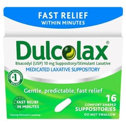 Dulcolax Medicated Laxative Suppositories - 16 ct, Pack of 2