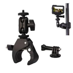 Hocoder Super Clamp Motorcycle Handlebar Mount Multi Angle 360° Swivel Compatible with Gopro 13 Hero 13 12 11 10 9 / Insta 360 / DJI Action Cameras, with Double Ball Head Magic Arm Adapter