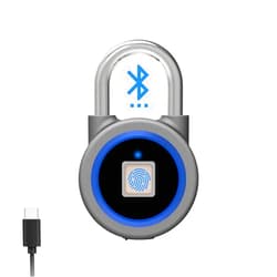 ELMWAY Smart Fingerprint Lock, Bluetooth Padlock, Keyless Biometric Lock, Waterproof, USB Rechargeable, Portable, Gym Locker, Door,Bike Shed, Outdoor