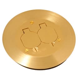 RACO Hubbell-Raco RAC5500KIT Round Floor Box Kit Device Cover, Duplex, Solid Brass