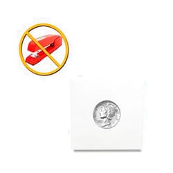 BCW Peel-N-Seal Coin Flips 2x2 | Adhesive Dime Holder for Roosevelt, Mercury, Barber & Liberty Dimes| Fits 20-Pocket Binder Pages | Clear Display for Dime Coin Flips & Cardboard Coin Holder