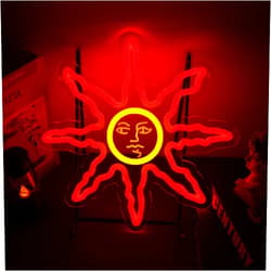 Pinlangdou Dark in Souls Neon Sign Sunflower Neon Sign Wall Trendy for Game Room Man Cave Art Carving Design Decor Sun Sol for Man Cave, Teens, Boys' Bedrooms and Game Rooms Decor