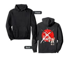 Ancient Japanese Military Warrior Japan Artworks Ancient Japanese Cherry Blossom Samurai Katana Sword Pullover Hoodie