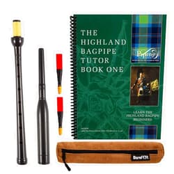 Frazer Warnock and Barefoot Bagpiper Frazer Warnock Standard Bagpipe Practice Chanter, The Piping Center of Scotland Tutor Book for Highland Bagpipes, 2 Quality Reeds, Breathable Case and Reed Tube Bundle
