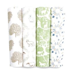aden + anais Essentials Muslin Swaddle Blankets for Baby Girls and Boys, Newborn Receiving Blanket for Swaddling, 100% Cotton Baby Swaddle Wrap, 4 Pack, Harmony
