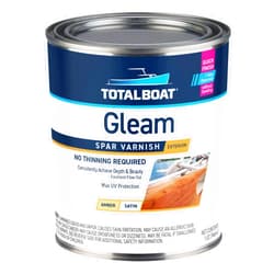 TotalBoat Gleam Marine Spar Varnish, Gloss and Satin Polyurethane Finish for Wood, Boats and Outdoor Furniture (Satin Low-Sheen Quart)