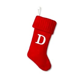 Wondershop Holiday Christmas Stocking Knit Red Monogram Letter D