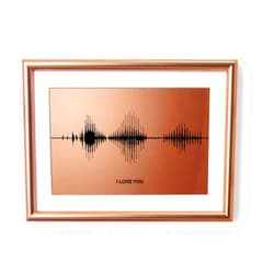 IGREAN I Love You Soundwave Art - Bronze Visible Voice Print for 8th Wedding Anniversary for her or him, Wif Gift from Husband