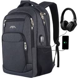 YAMTION School Backpack for Men Women Teen Boys,Bookbag Laptop Backpack with USB Port and Headphone Jack Water Resistant College SchoolBag for School Business Travel