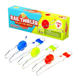 IPIDIPI TOYS Retro Magic Rail Twirler - 3 Pack - Light Up Magnetic Stocking Stuffers For Kids - Sensory Toy With Spinning Wheel and Flashing LEDs | Rail Twister Vintage Fidget Toy for Adults & Children | 3 Colors