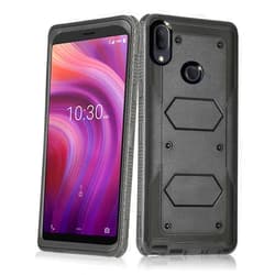 Asuwish Phone Case for Alcatel 3V 2019 Cover Hybrid Rugged Shockproof Hard Drop Proof Full Body Protective Heavy Duty Mobile Bumper Cell Accessories Alcatel3V Acatel 3 V V3 19 5032W Women Men Black