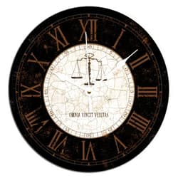 UanMere Law Wall Clock Rustic Lawyer PVC Clock 15x15 Inches Farmhouse Kitchen Decor Gifts Bathroom Battery Operated Silent Noiseless Clock for Kitchen Outdoor Office