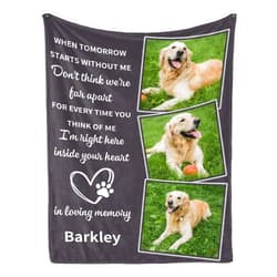 YDQHLQW Custom Dog Blanket with Photos Personalized Dog Memorial Blanket with Pictures & Name in Loving Memory of Loss Pet Customized Pet Blankets Sympathy Gift for Cat Lover Pet Owner Made in USA